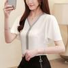Korean-Style Fashionable Chiffon Short-Sleeve Shirt