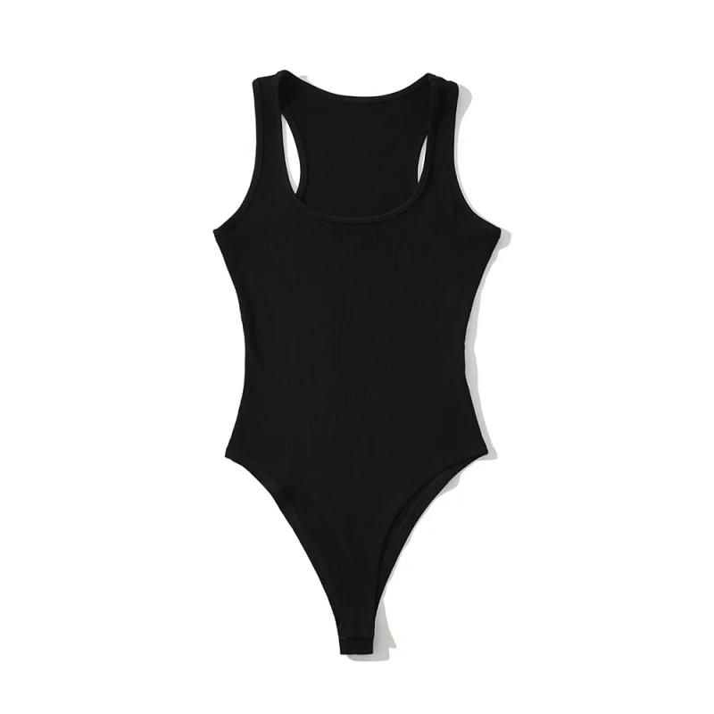 

Модный стиль I-образный цельный женский жилет спортивного стиля сексуальный облегающий промежность цельный базовый эластичность новый топ Black S