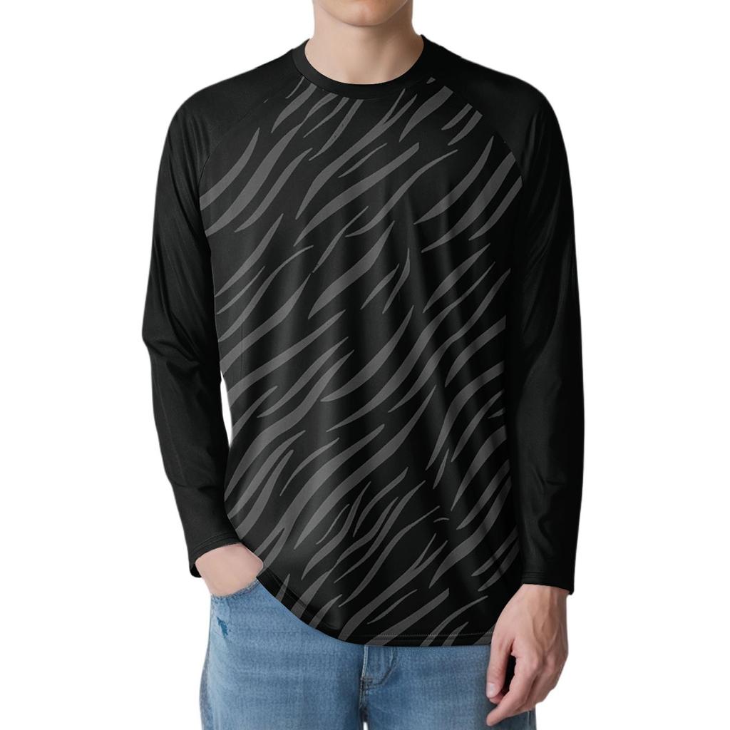 Men's Fashion Printed Raglan Long Sleeve Sports Top
