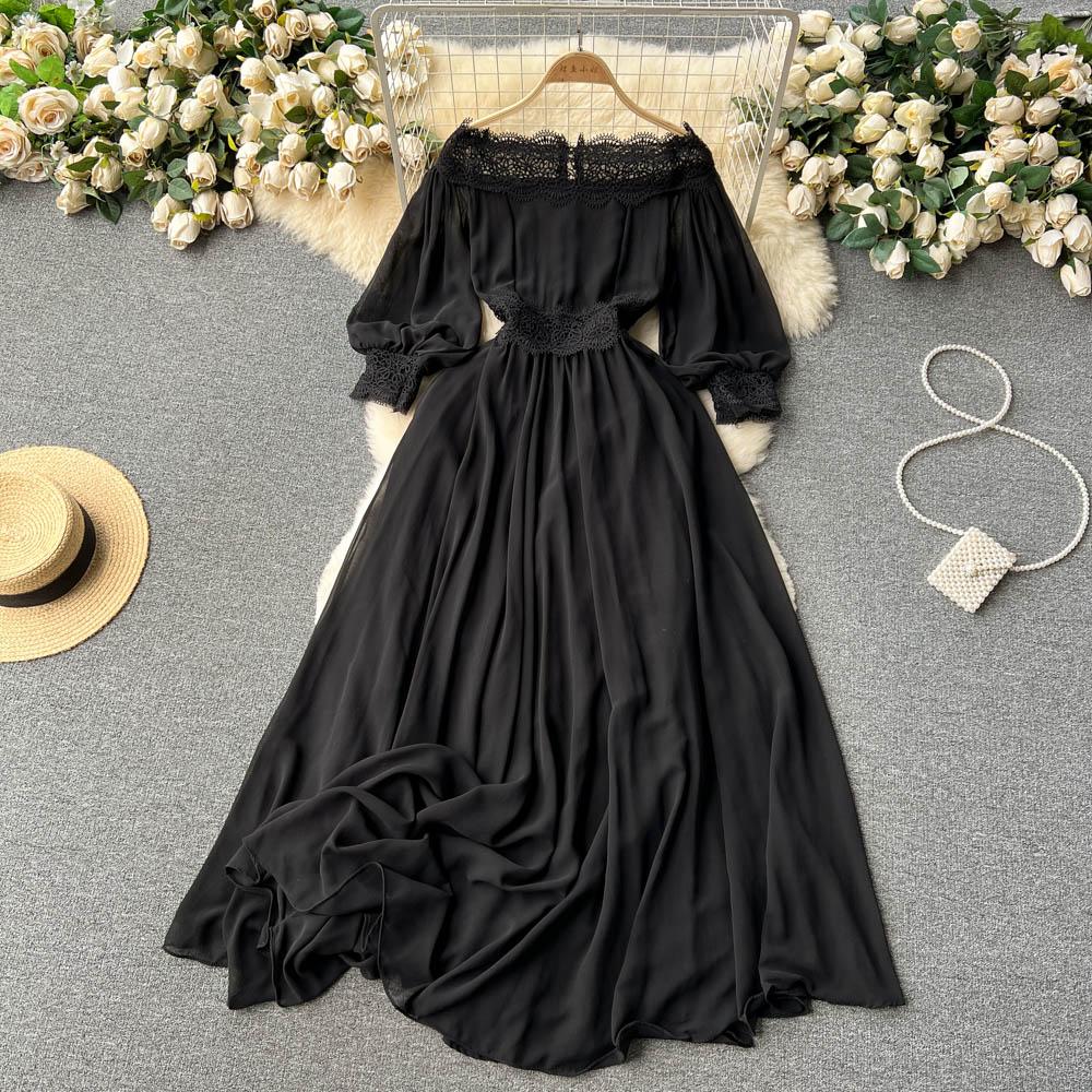 Retro Maxi Dress Slash Neck Long Lantern Sleeves Lace Patchwork Zipper Solid Women Elegant Senior Vintage Dress Buy cheaply on Joom Retro Maxi Dress Slash Neck Long Lantern Sleeves Lace Patchwork Zipper Solid Women Elegant Senior Vintage Dress Buy cheaply on Joom