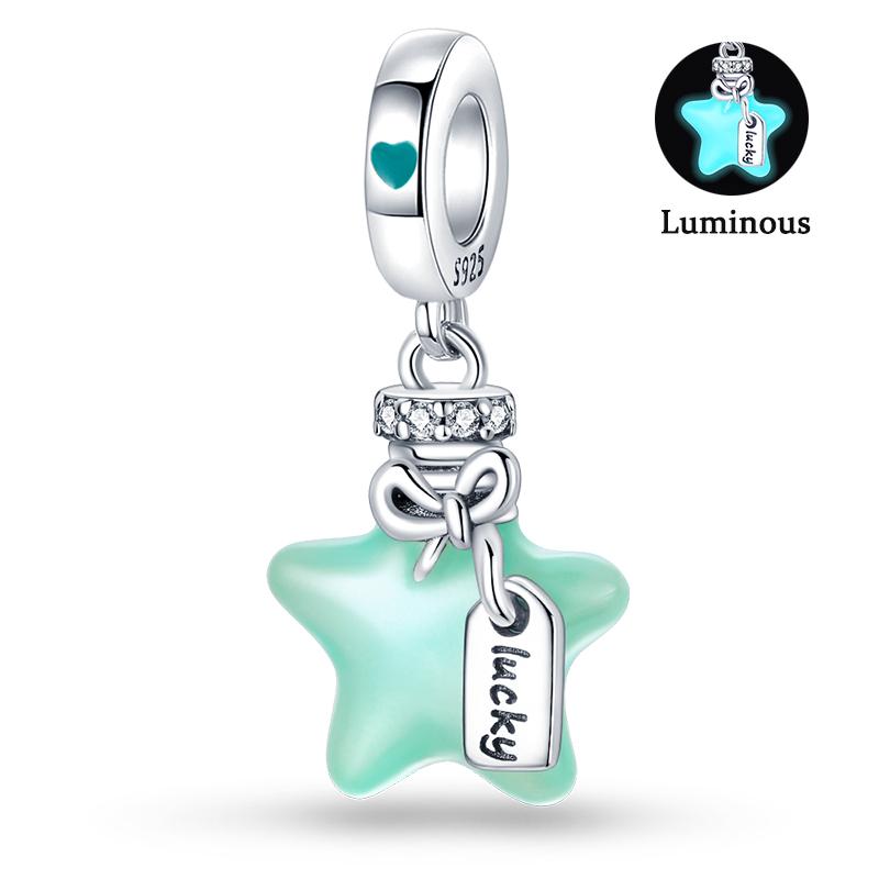 Charm Bead Components Compatible With Pan Copper Metal Firefly Ocean Star Butterfly Glowing Changing Color Trendy Authentic Original Bracelets Do It