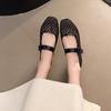 Versatile Breathable Crystal Flat Sandals - Non-Slip Beach Shoes with Fashionable Hollow Design