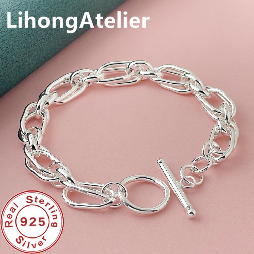 Classic 925 Silver Bracelet Double Link Bracelet For Women Men Jewelry Gift