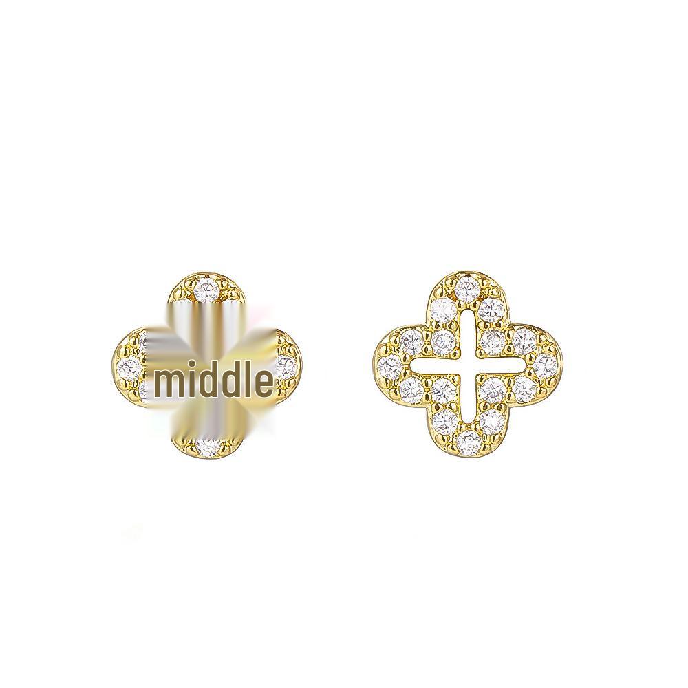 Sterling Silver Four-Leaf Clover Stud Earrings for Women - Comfortable for Sleeping