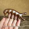 Golden Sandalwood Wooden Meridian Massage Comb with Wide and Five-Tooth Design