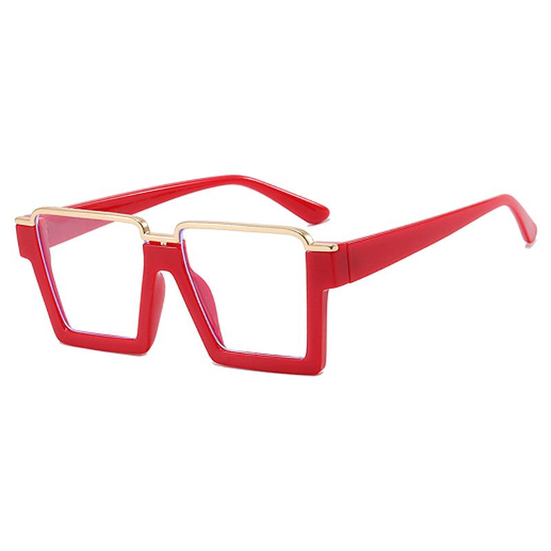 Clear And Cool Black Gold Frame Anti Blue Light Glasses Decorative Glasses Frame Fashionable Flat Lens 28130