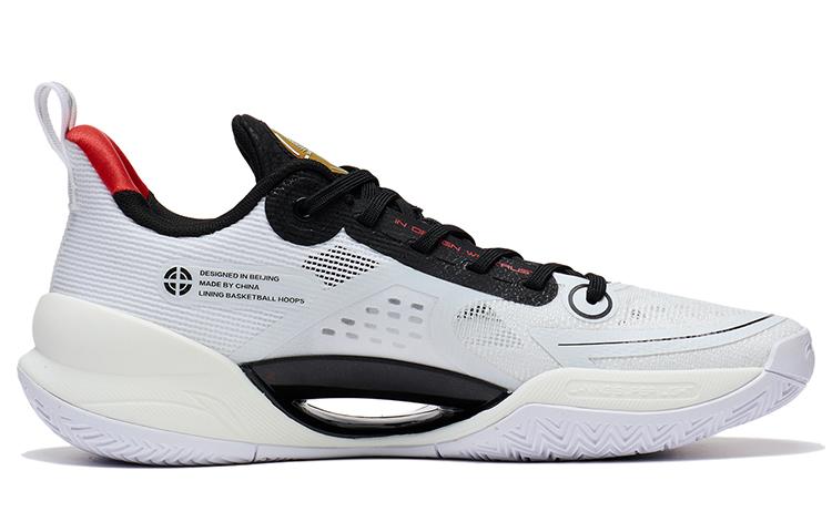 Li Ning Super Light V2 Basketball Shoes Men's Low Top White/Black/Red ABAT029-1