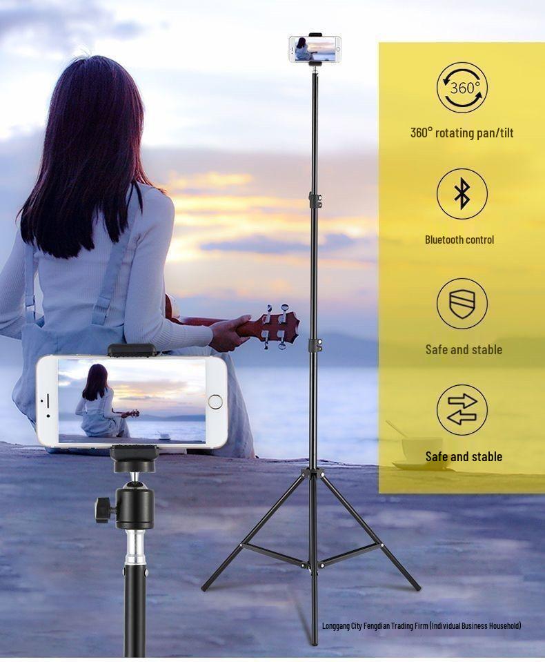 Multifunctional Desktop Tripod with Phone Holder & Fill Light for Live Streaming and Photography