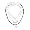 Fashion Metal Star Pendant Necklace For Women Punk Hip Hop Silver Color Multi Layered Pentagram Tassel Necklace Y2K Jewelry Gift