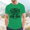My Favorite People Call Me Pop Pop Unisex Front Print T Shirt Vintage Distressed Graphic Tee Short Sleeve Top Gift For Grandpa Papa