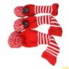 3pcs Golf Club Head Cover Knitted Styles Headcover Leisure Styles Golf Cover for Driver Protection and Longevity