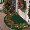 1Pcs Wreath Bells Semi Circle Welcome Doormat Non-Slip for Outdoor Patio Porch Kitchen Bathroom Entryway Floor Mat