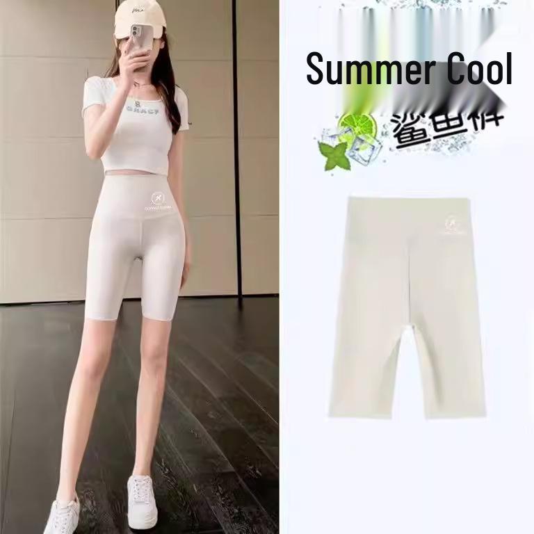 Leggings Capri a Vita Alta effetto Push-Up Pelle di Squalo - Elasticizzati, Controllo Pancia, Taglie Forti Pantaloni Yoga da Donna