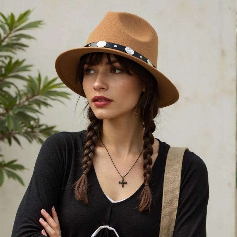 European Wool Rolled Design Unisex Sun Hat For Outdoor Travel