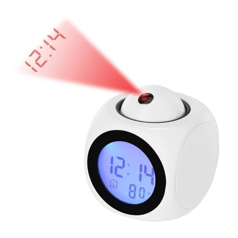 1Pc Projection Alarm Clock Ceiling Display Snooze Table Clock Voice Multifunction Digital Projection Clock Temperature Display