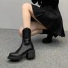 Fashion High Heel Women Ankle Boots Fashion High Quality Platform Shoes for Women British Style Brown Boot Comfor Women Waterproof Boots