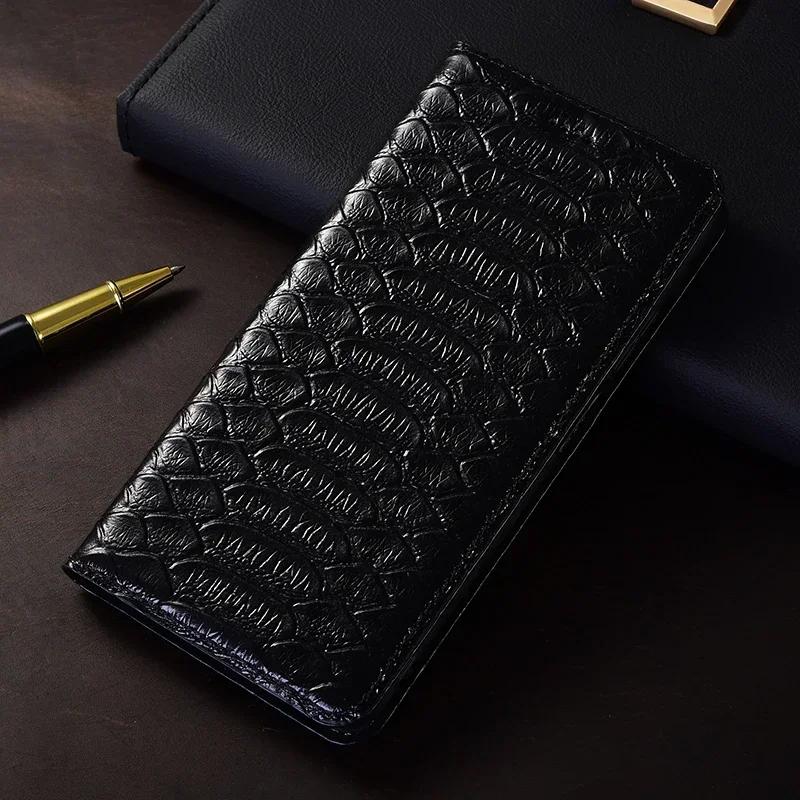 Etui z klapką Dla OPPO Reno15 Reno 15F 15 Pro Max 5G Wzór wężowy Magnetyczne Pokrowiec Skóra bydlęca Prawdziwa skóra Kieszonka na karty Portfel Pokrowce