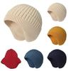 Solid Color Knitted Earmuff Hat Windproof Warm Beanie Hat Fashion Winter Earmuff Cap  Unisex