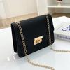 Women's bag lid type personalized lock small square bag autumn and winter new oblique span change small bag