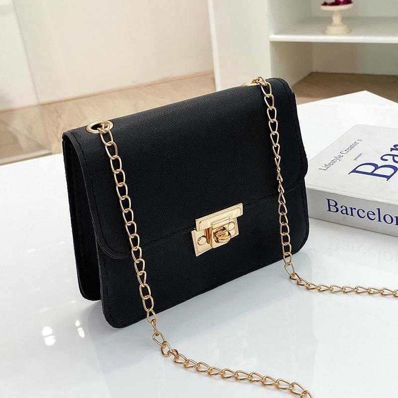 Women's bag lid type personalized lock small square bag autumn and winter new oblique span change small bag