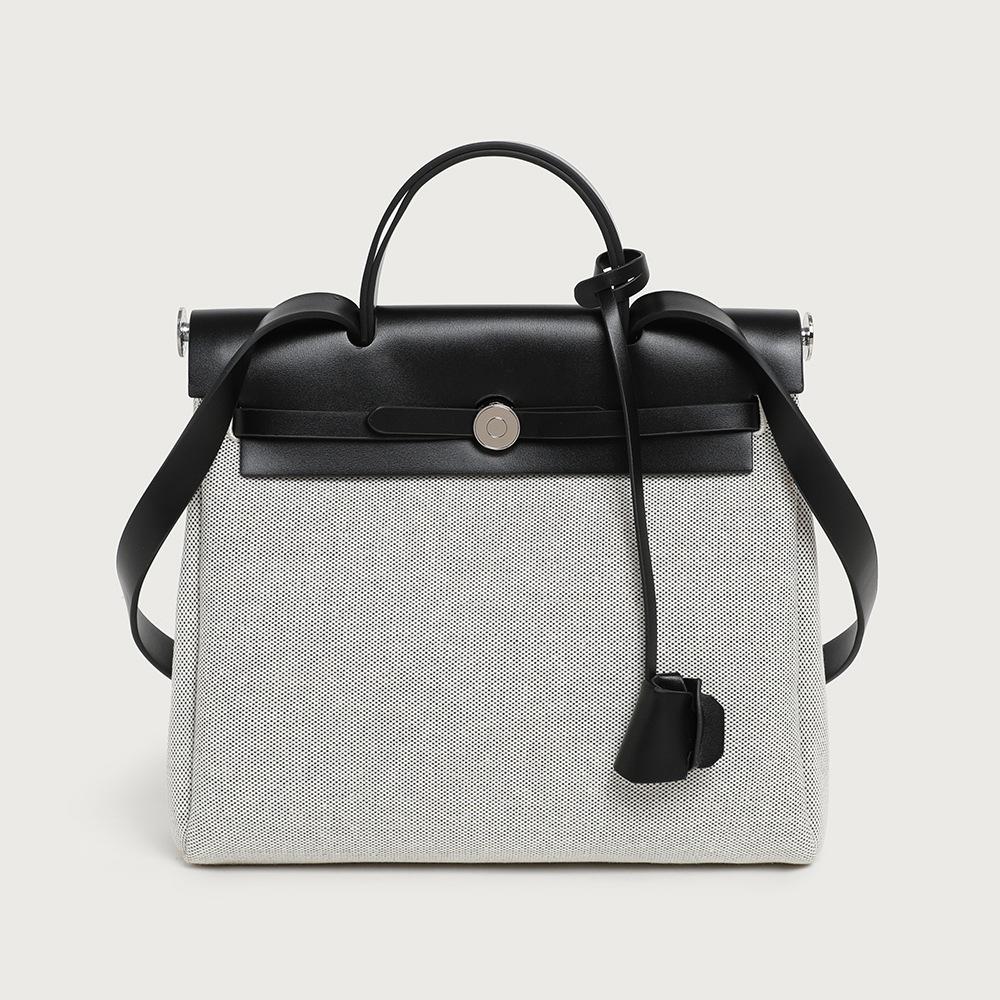 New Autumn and Winter Fashion Women's Handbag, Niche High-end Waterproof Canvas Crossbody Bag with Button Closure and Flap Design, Kelly Bag
