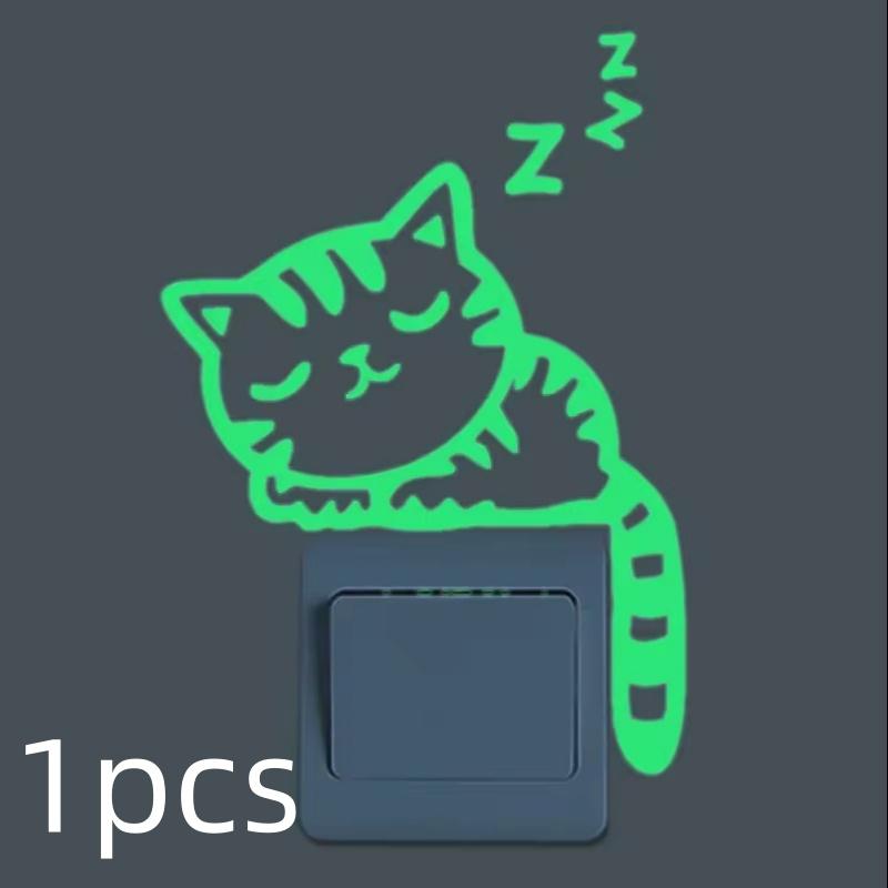 Luminous Switch Stickers Glow In The Dark Decorative Sticker Kids Room Cartoon Cat Dog Fairy Star Pvc Wall Home Decoration 2026