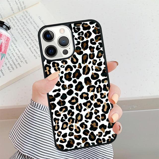 Black and White Leopard Texture Phone Case For iPhone 17 Air 16 15 14 plus 12 13 Pro max Shell Cover coque