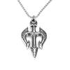 Colar Vintage de Titânio com Tridente de Poseidon Nórdico para Homens Pingente de Joia da Mitologia Viking