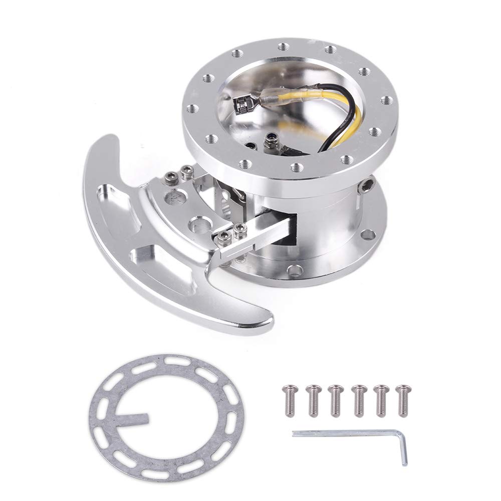 

MUTEKI Ступица рулевого колеса Быстросъемная Ступица рулевого колеса Откидная Гоночная ступица рулевого колеса серебряный