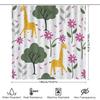Vintage Style Cartoon Shower Curtain Cute Animal Pattern Decorative Bathrooms Waterproof Fabric Shower Panels For Kids Bathroom