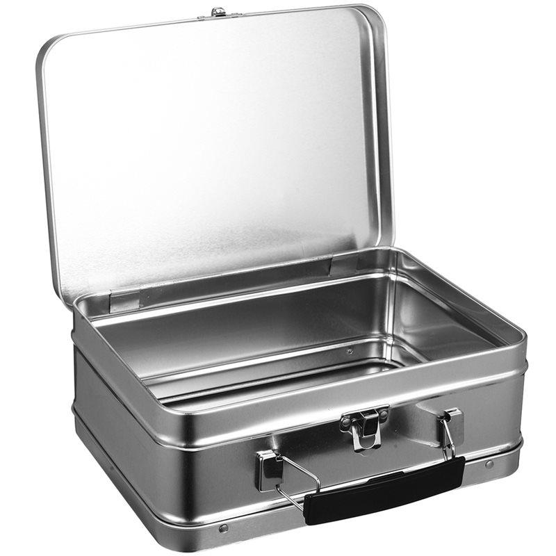 A25F-2X White Handle Tinplate Storage Box Large Capacity Desktop Ganizer Gift Tin Carry Box For Candy Coins Iron Tin Box