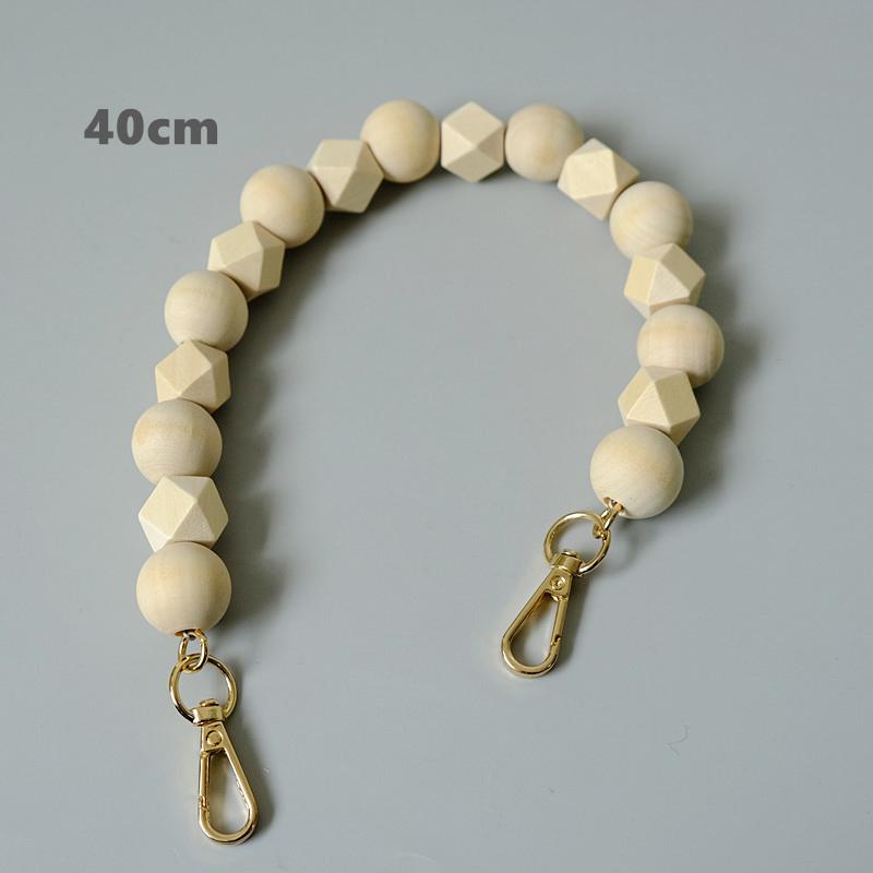 

Новая женская сумка, аксессуар, бежевые деревянные детали из бисера, роскошный браслет ручной работы, чехол для телефона, цепочка, женская сменная цепочка для сумки, ручки 40CM