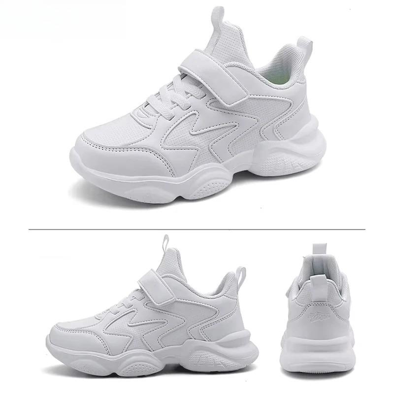 White Kids Shoes For Boys And Girls Fashion Children Comfortable Breathable Sneakers Non-slip School Casual Walking Footwear