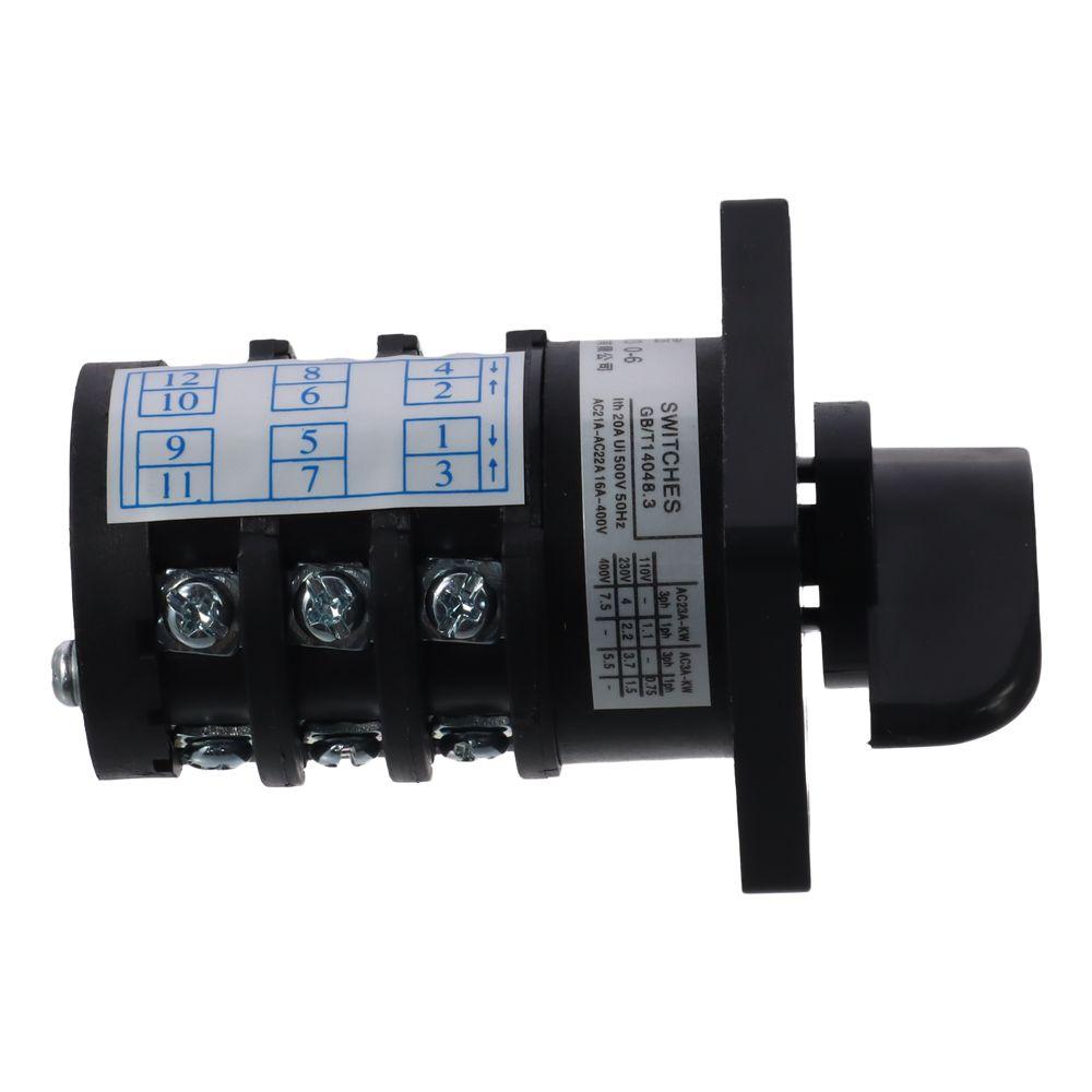 12 Terminals Rotary Changeover Switch 20A 500V 4W Combination Changeover Switch Changeover Switch