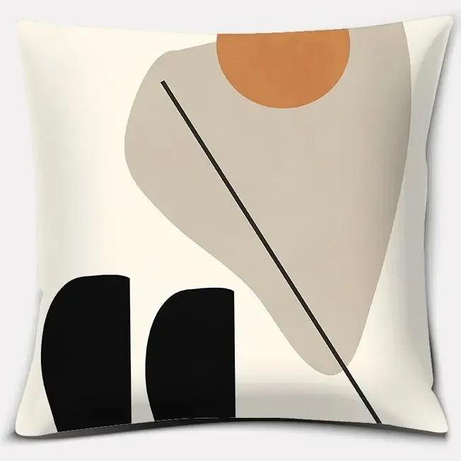 Warm Color Geometric Series Throw Pillow Home Office Decoration Bedroom Sofa Car Cushion Cover With Zipper Pillowcase