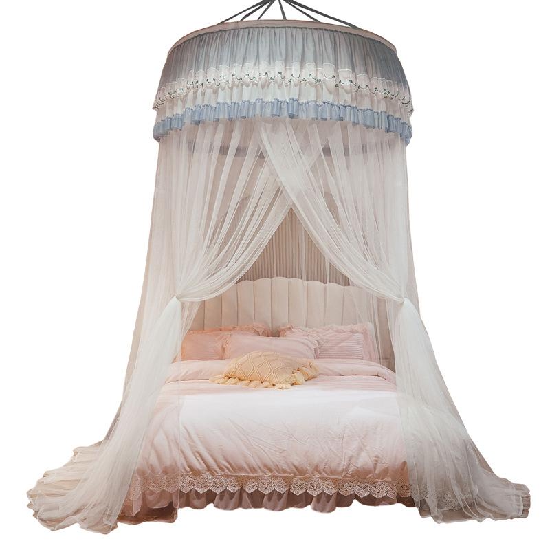 New Domed Court Mosquito Net Bedroom, No Need To Install Floor-standing Encrypted Princess-style Ceiling Single and Double Bed