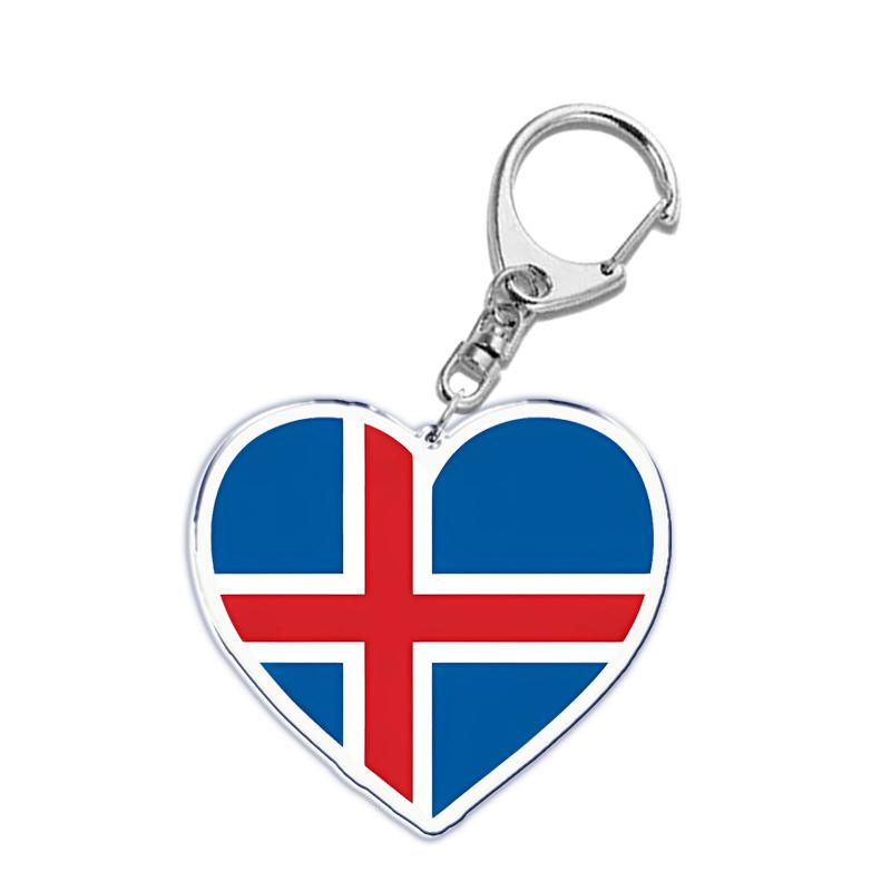 France Scotland Germany Country Love Heart Keychains Ring for Accessories Bag Pendant Key Chain Llaveros Ewelry Fans Gifts