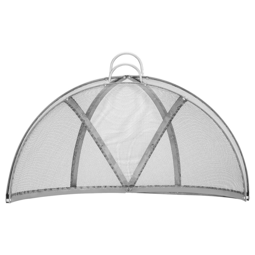 Firepit Spark Screen Lid, 40" Diameter, Outdoor Firepit Ring Cover Round Accessories, Fire Pit Metal Cover, Easy-Opening Stainless Steel Fire Ring