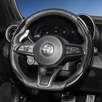 Suitable for Carbon Fiber Texture Steering Wheel Cover with Segmented Quick-Release Design, Durable, for Models