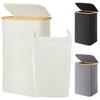 Collapsible Slim Laundry Hamper with Lid Foldable Clothes Basket Bin Dirty Clothes Basket  Towels