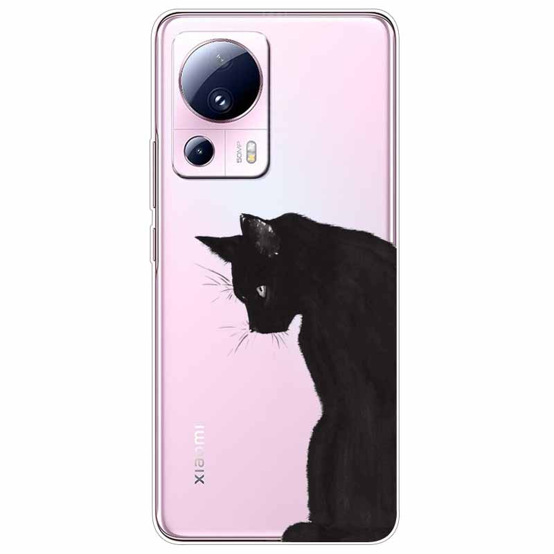 For Xiaomi 13 Lite 5G Case 13Lite Clear TPU Soft Lovely Cats Silicone Print Cover for Xiaomi Mi 13 Lite Transparent Xiaomi13Lite