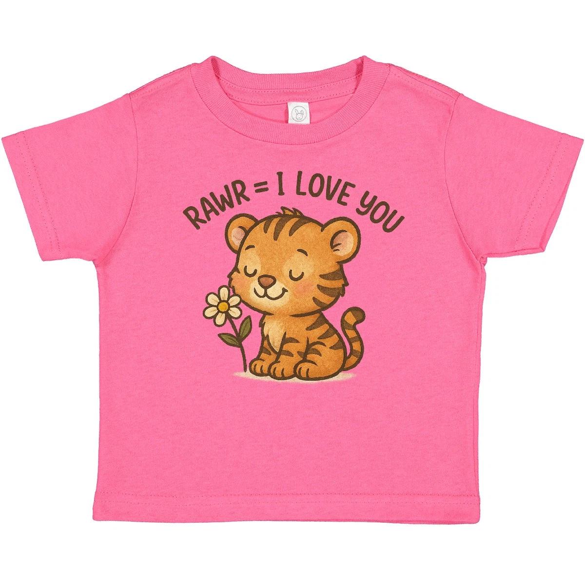 Inktastic Cute Tiger RAWR I Love You Toddler Design Baby T-Shirt Theme Kids Tees 100