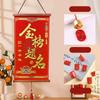 Pingentes de Caligrafia Chinesa Vermelha Flanela Enfeites para Casa Decoração Pendurada de Ano Novo