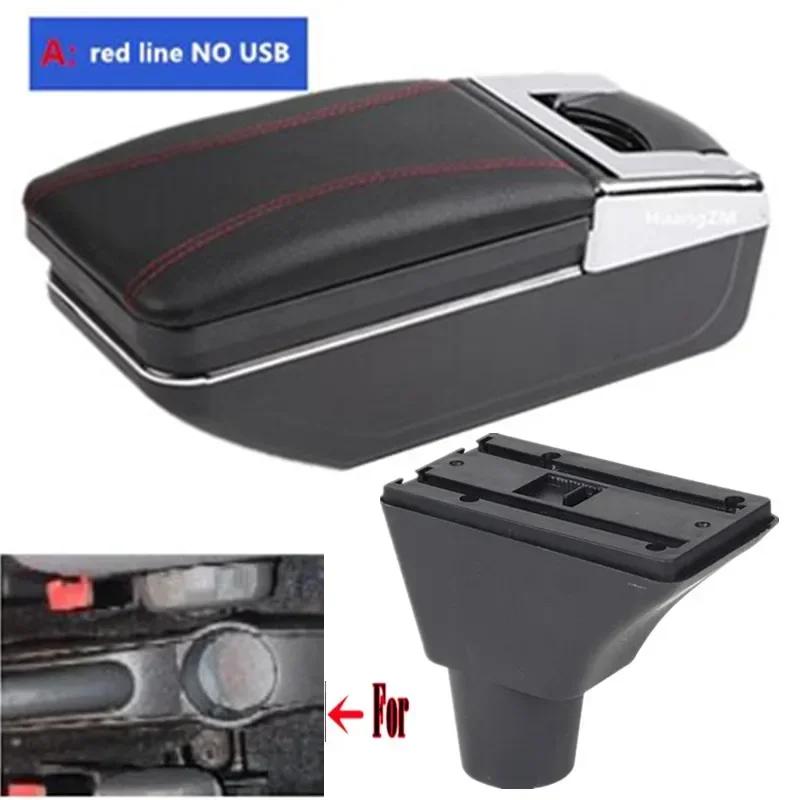 For fiat panda 2 Armrest Box For FIAT PANDA Car Armrest Central Storage box Interior with USB Charging Retrofit Car accessories A red line NO USB