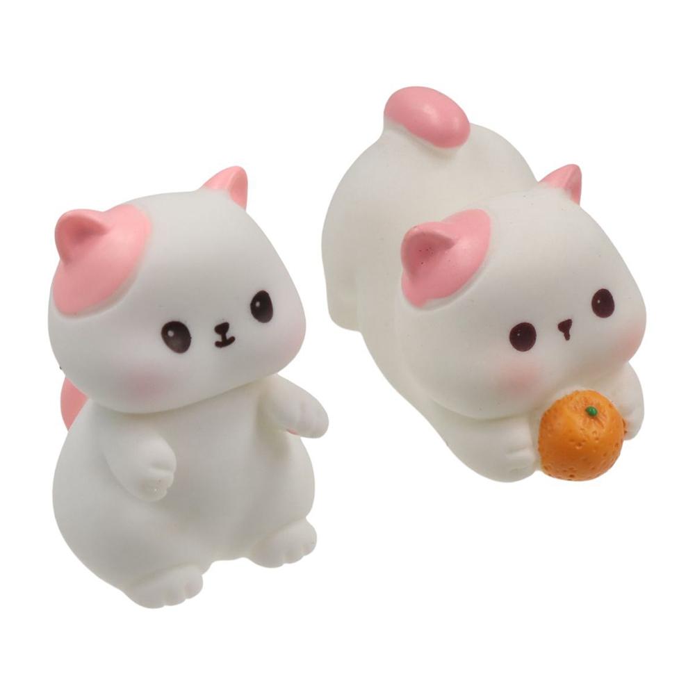 Cartoon Cat Figurines Miniatures Resin Crafts Kitten Statue Mini Cat Ornament Home Office Decor