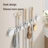 Bathroom Mop and Broom Suction Cup Wall Mount - Punch-Free, Space-Saving Holder and Organizer.