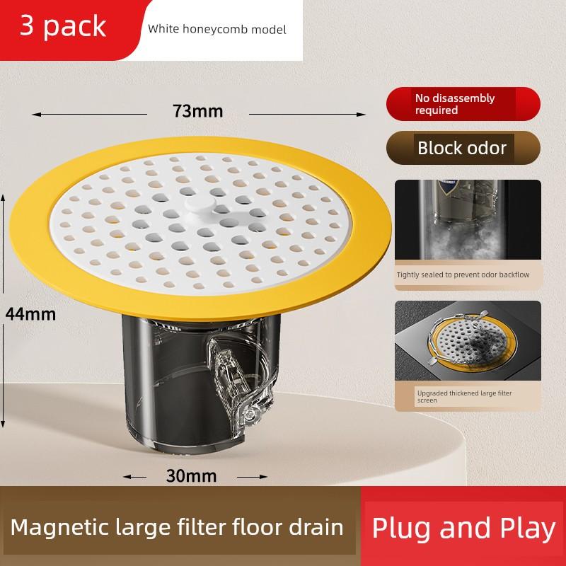Floor Drain Deodorizer Cover, Universal for Bathrooms, Anti-Odor Device for Drains, Stainless Steel, Prevents Insects, Suitable for Kitchens