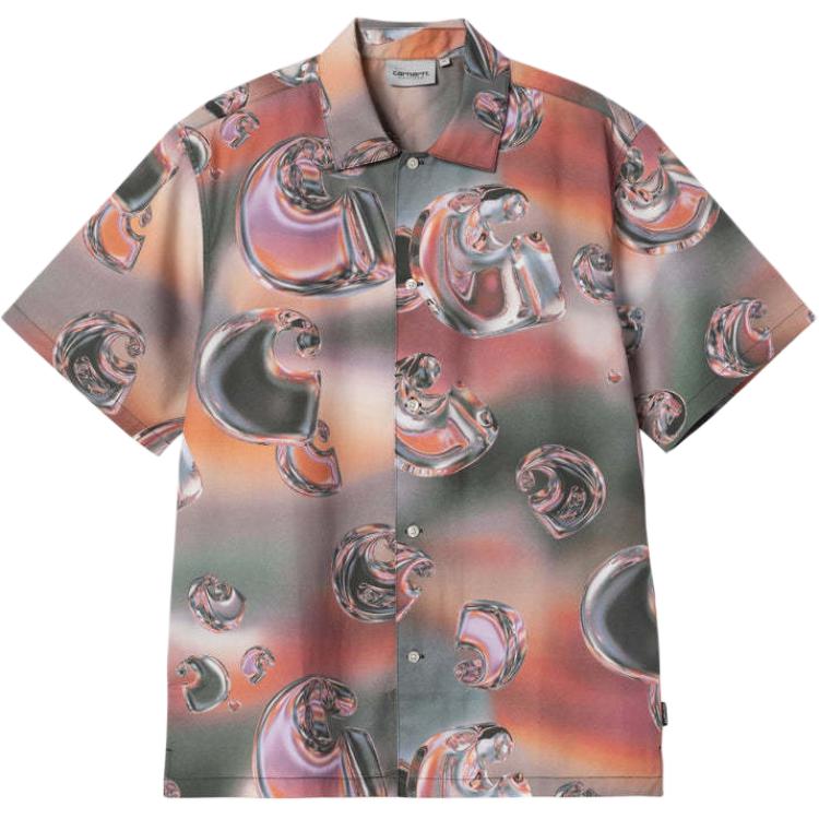 Carhartt WIP FW25 Short Sleeve Solar Chrome Shirt All Over Print Comfortable Minimalist Unisex shirts I035155-32L-XX