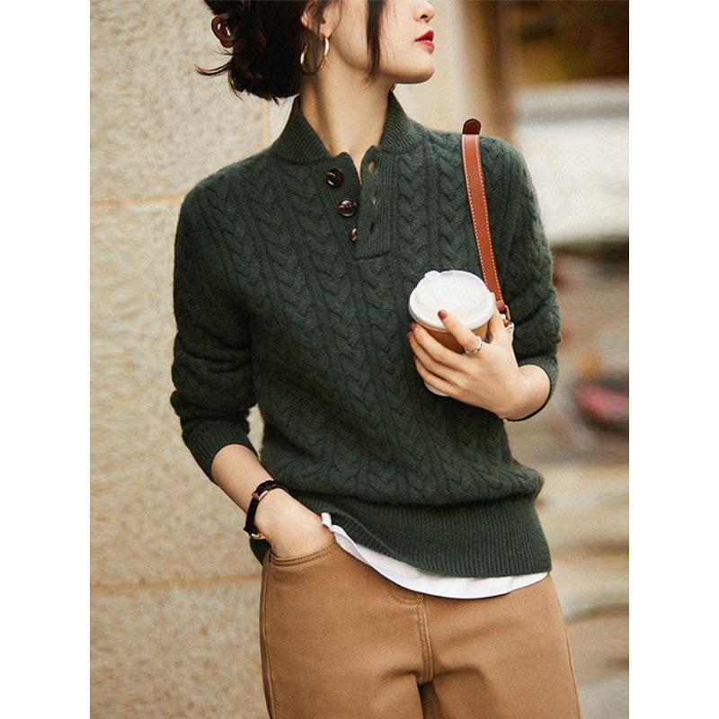 

Свитер Xiaoxiangfeng с длинным рукавом Зимний Новый Женский Утепленный Стойка Водолазка Базовый Свитер XL