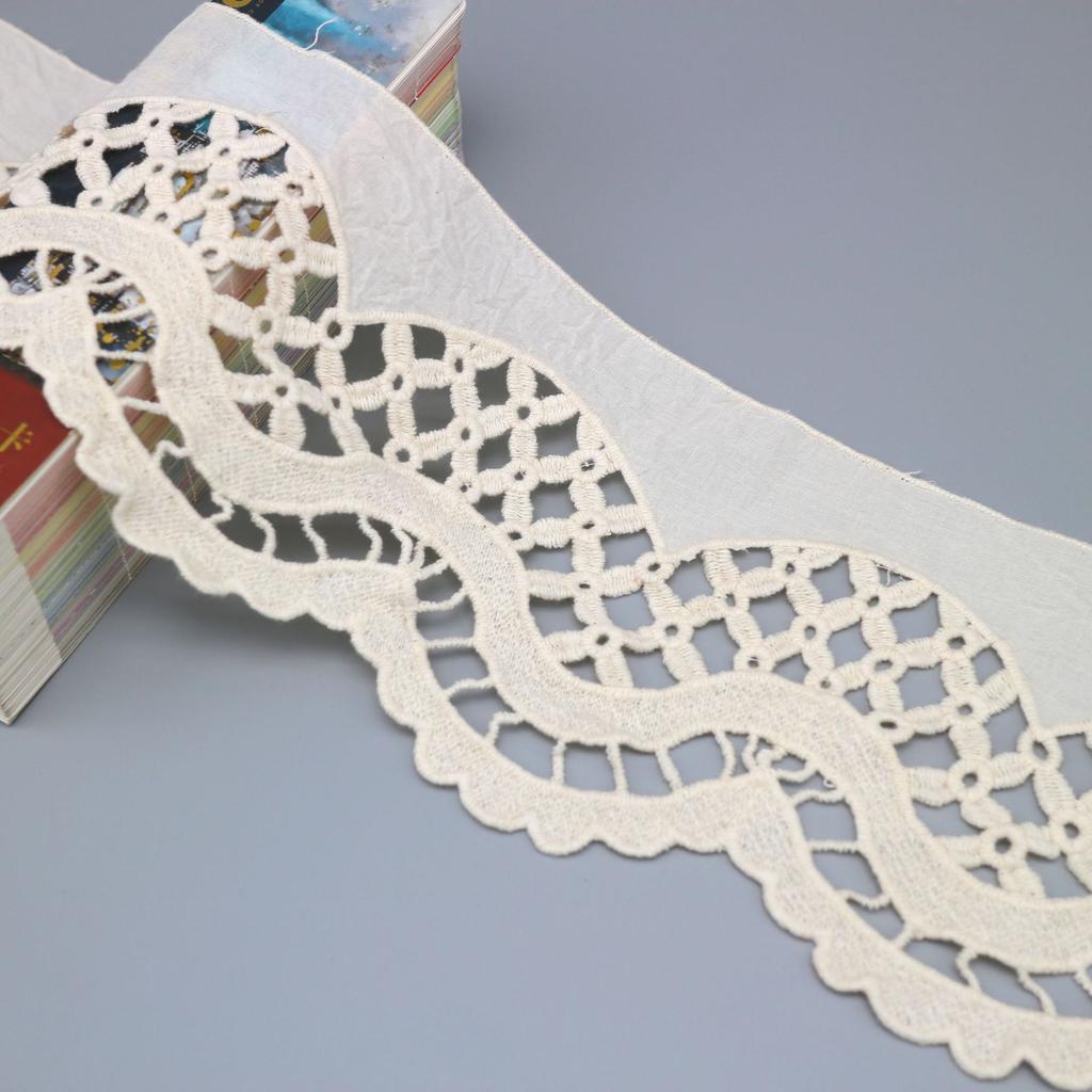 Cotton Lace, Barcode Hollow Embroidery Lace Belt, Barcode Clothing Fashion Soft Decoration Lace Accessories